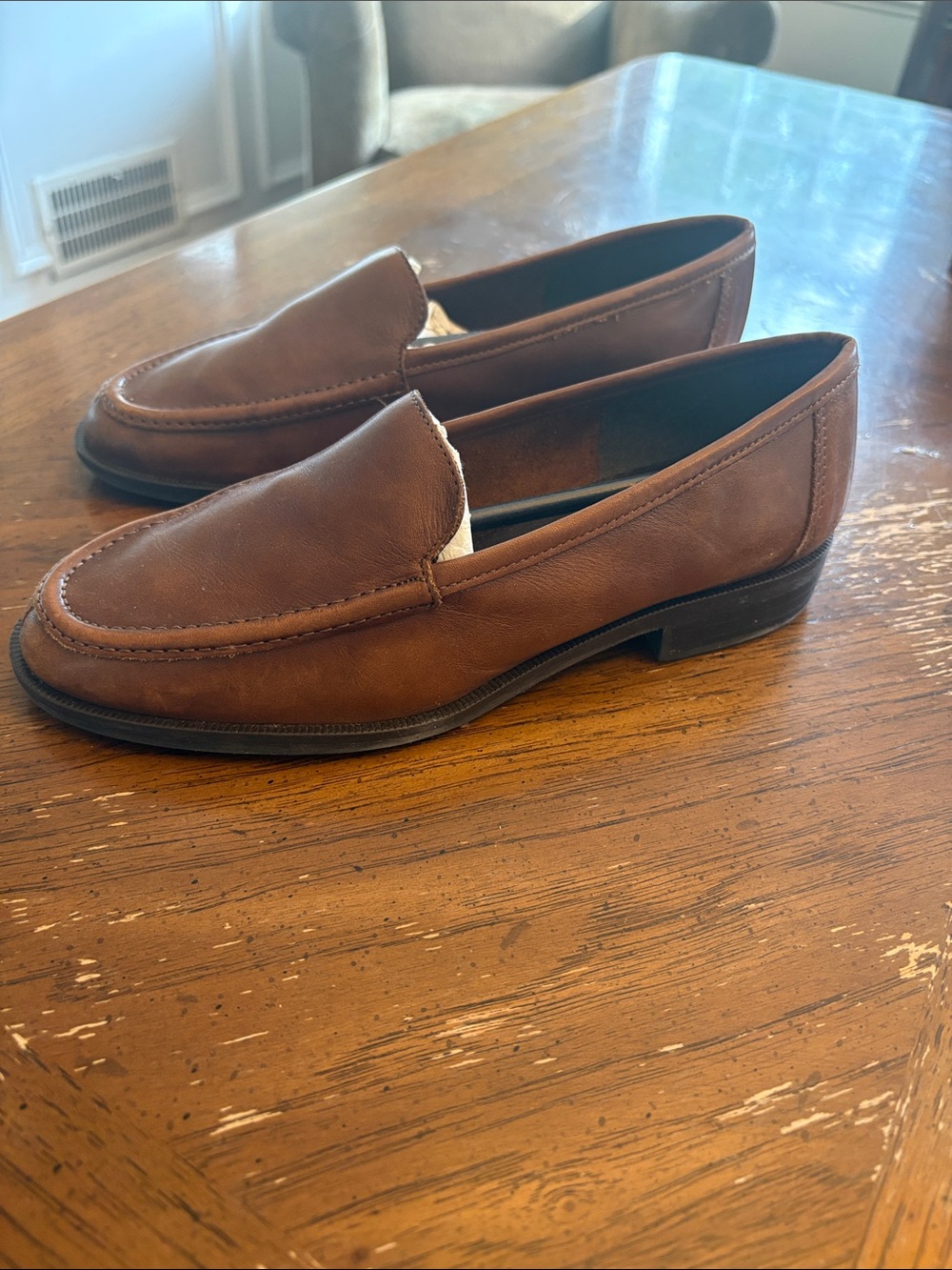 Nine West Classic Brown Leather Slip-On Loafer